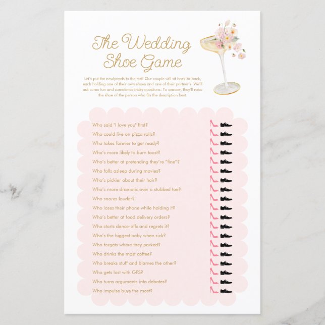 Roze bloemblaadjes en Prosecco Het Wedding Shoe Ga (Voorkant)