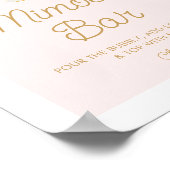 Roze bloemblaadjes en Prosecco Mimosa Bar Sign Poster (Hoek)