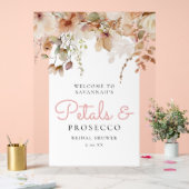 Roze bloemblaadjes en Prosecco Vrijgezellenfeest Acryl Bord (Huwelijk)