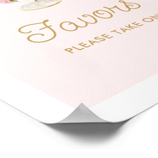 Roze bloemblaadjes en Prosecco Vrijgezellenfeest F Poster (Hoek)