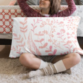 Roze bloemblaadjes en veren patroon kussensloop