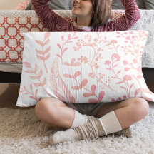 Roze bloemblaadjes en veren patroon