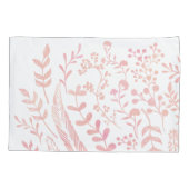 Roze bloemblaadjes en veren patroon kussensloop (Achterkant)