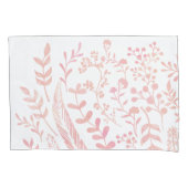 Roze bloemblaadjes en veren patroon kussensloop (Voorkant)