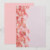Roze bloemblaadjes envolop kaart (Voorkant / Achterkant)