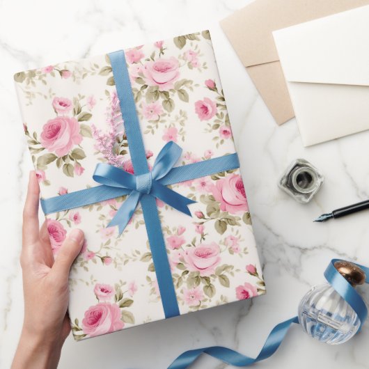 Roze bloemblaadjes gloeien cadeaupapier (Geschenken)