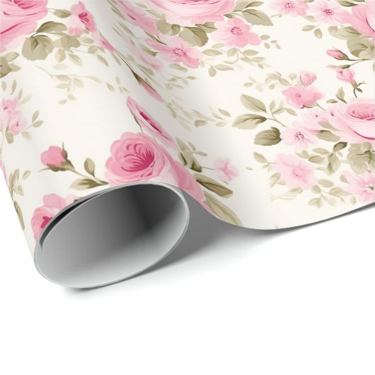 Roze bloemblaadjes gloeien cadeaupapier (Rol Hoek)