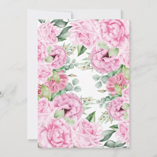 Roze bloemblaadjes Nuestra Boda Spaanse bruiloft Kaart (Achterkant)