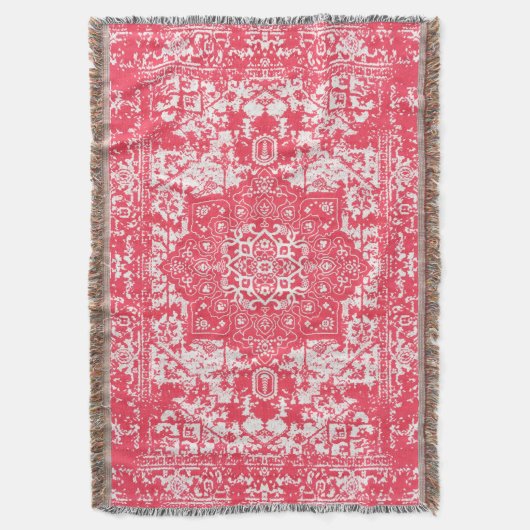 Roze bloemblaadjes op Kilim Dreams Deken (Voorkant Verticaal)