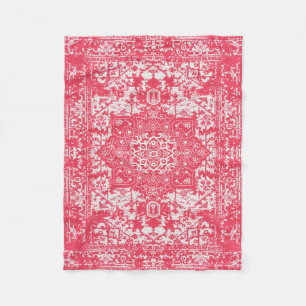 Roze bloemblaadjes op Kilim Dreams Fleece Deken
