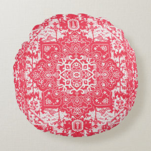 Roze bloemblaadjes op Kilim Dreams Rond Kussen