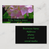 Roze bloemblaadjes paarse bloemblaadjes oranje hor visitekaartje