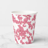 Roze Bloemblaadjes Papieren Bekers (Achterkant)