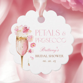 Roze Bloemblaadjes Prosecco Bruidsdouche Bedankjes Labels