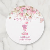 Roze bloemblaadjes & Prosecco Bruidsmeisjesfeest Bedankjes Labels (Achterkant)