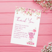 Roze bloemblaadjes & Prosecco Bruidsmeisjesfeest Bedankkaart