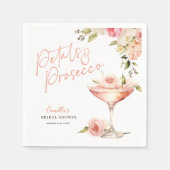 Roze bloemblaadjes & Prosecco Bruidsmeisjesfeest S Servet (Voorkant)