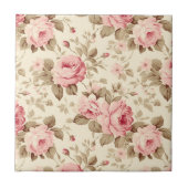 Roze Bloemblaadjes Rozen Elegantie Tegeltje (Voorkant)