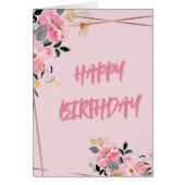 Roze bloemblaadjes Verjaardag (Voorkant)