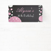 Roze bloemblaadjes Verjaardag Spandoek (Insitu)