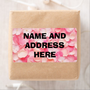 Roze bloemblaadjes Verzendlabels Etiket