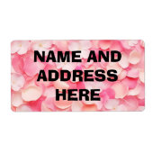 Roze bloemblaadjes Verzendlabels Etiket (Voorkant)