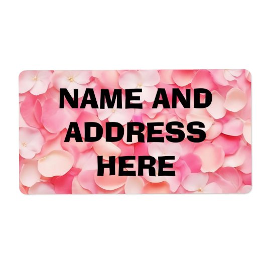 Roze bloemblaadjes Verzendlabels Etiket (Voorkant)