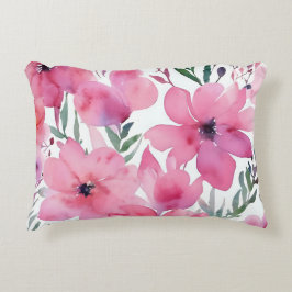 Roze Bloemblaadjes | Waterverf Bloemschilderkunst Accent Kussen