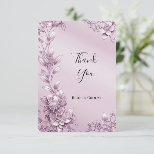 Roze Bloemblad Dankjewel Card Bedankkaart (Staand voorkant)