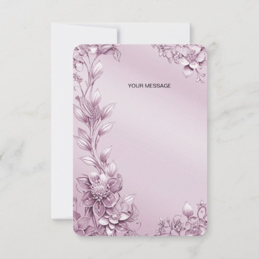 Roze Bloemblad Dankjewel Card Bedankkaart (Achterkant)