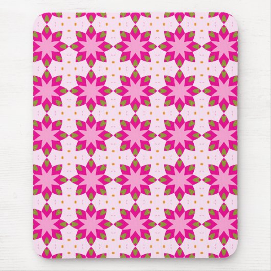 Roze Bloemblad Mozaïek patroon Muismat (Voorkant)