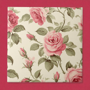 Roze Bloemblad Perzikbloesem Elegantie Tegeltje
