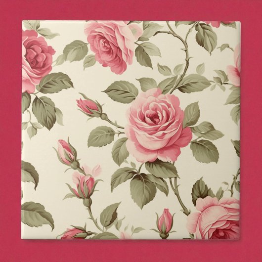 Roze Bloemblad Perzikbloesem Elegantie Tegeltje