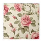 Roze Bloemblad Perzikbloesem Elegantie Tegeltje (Voorkant)