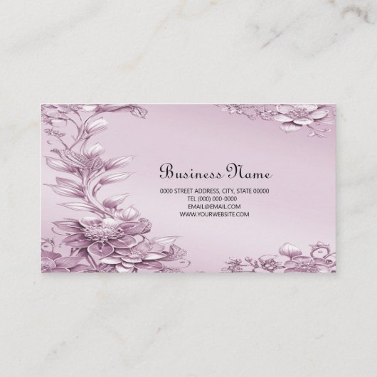 Roze Bloemblad Visitekaartje (Achterkant)