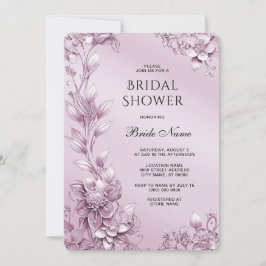 Roze Bloemblad Vrijgezellenfeest Kaart