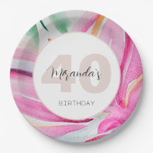 Roze Bloemblad Waterverf Monogram