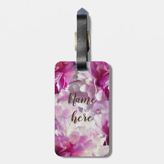 Roze bloembladeren Aangepaste Labels (Achterkant verticaal)