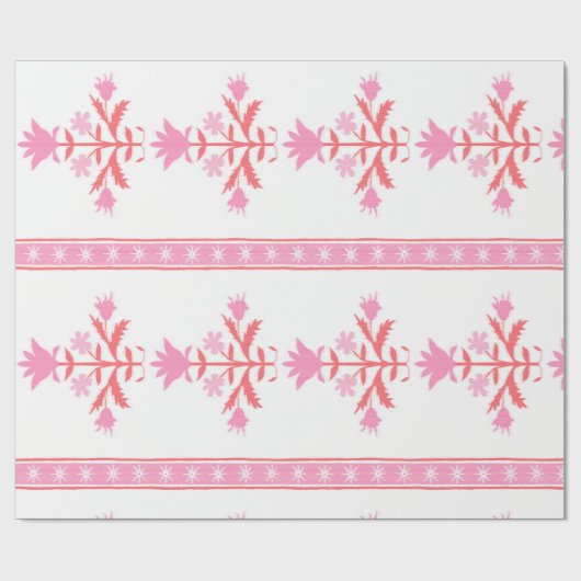 Roze bloembladeren cadeaupapier (Vlak)