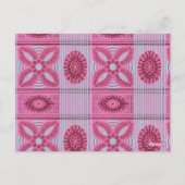 roze bloemblauwe strepen  kunst Patroon Briefkaart (Achterkant)