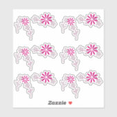 Roze Bloembloem 6 "x6" Custom-Cut Vinyl Stickers (Vel)