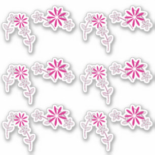 Roze Bloembloem 6 "x6" Custom-Cut Vinyl Stickers