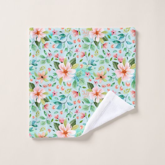  roze bloembloemen bad handdoek (Wasdoekje)