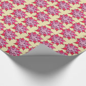 Roze bloembloempatroon cadeaupapier (Hoek)