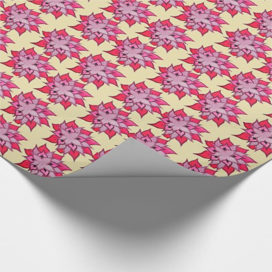 Roze bloembloempatroon cadeaupapier (Hoek)