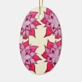 Roze bloembloempatroon keramisch ornament (Links)