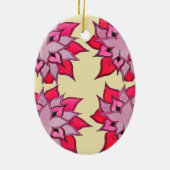 Roze bloembloempatroon keramisch ornament (Achterkant)