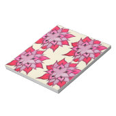 Roze bloembloempatroon notitieblok (Linkerzijde)