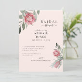 Roze Bloemblush Vrijgezellenfeest Kaart (Staand voorkant)