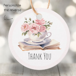 Roze Bloemboek Thema Verjaardag Bedankjes Labels